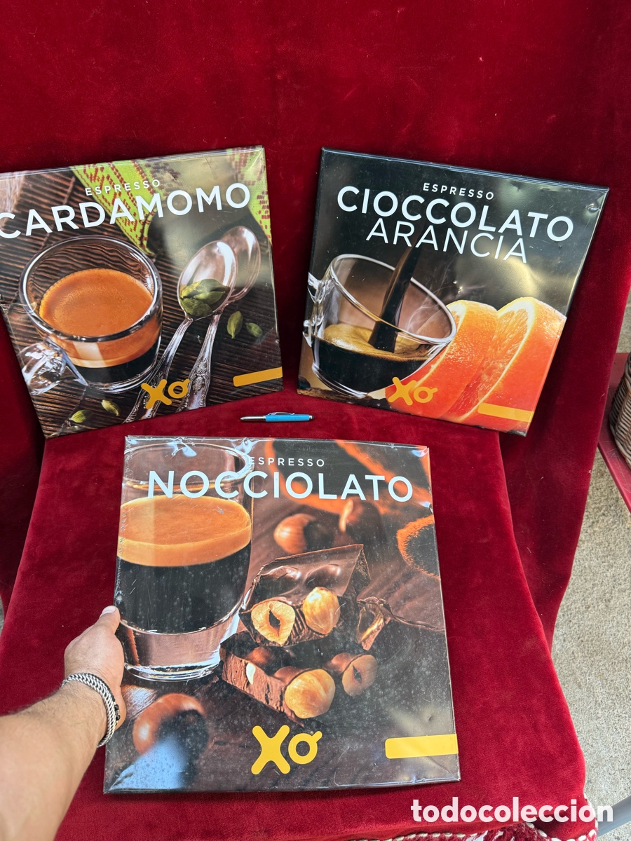 Carteles: Lote de 3 carteles de chapa,cafe Italiano!