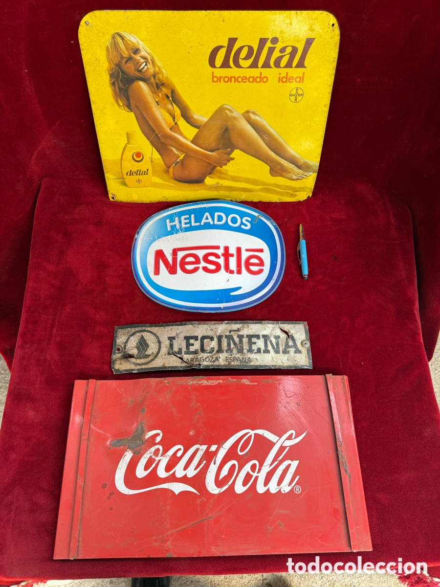 Carteles: Lote de varios carteles antiguos de chapa!