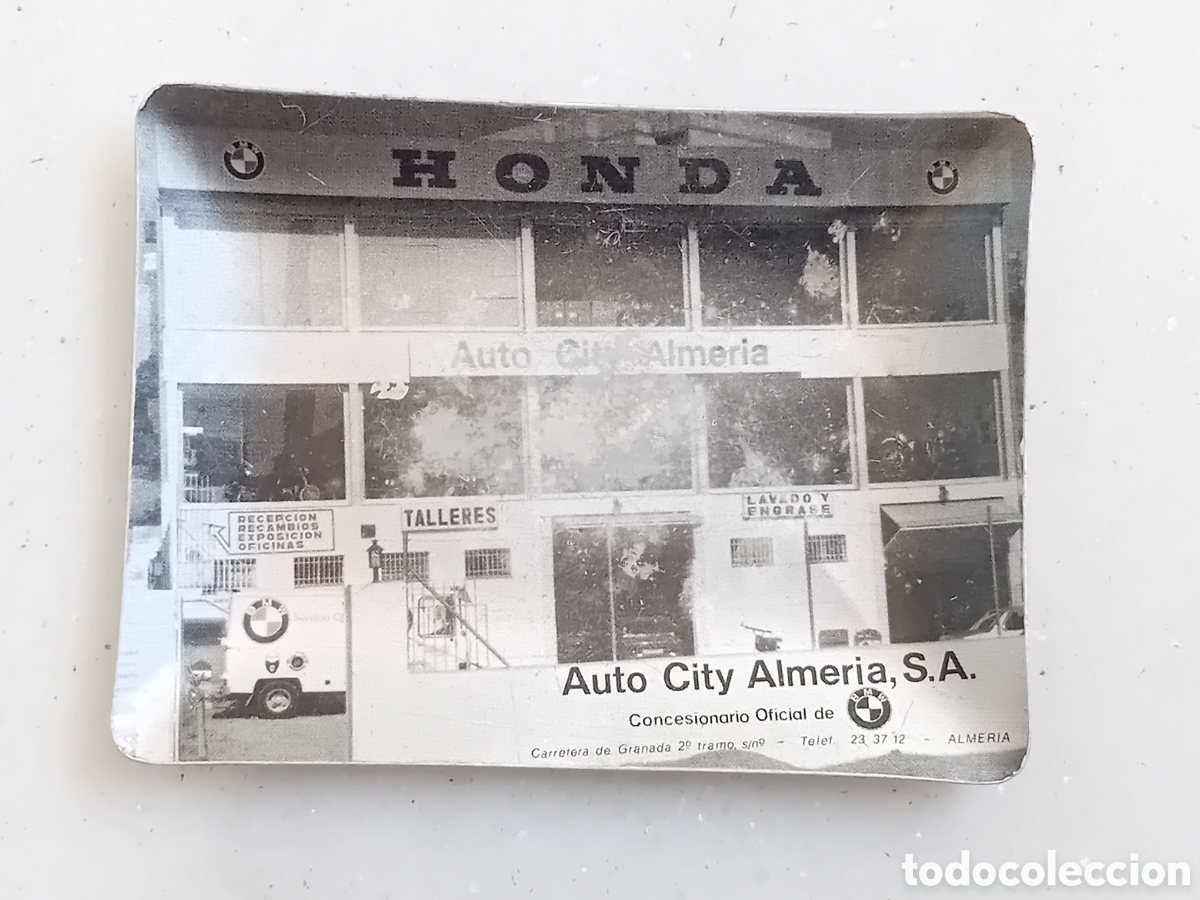 Carteles: CENICERO VINTAGE A&Ntilde;OS 70 HONDA AUTO CITY CONCESIONARIO OFICIAL COCHES Y MOTOS ALMERIA