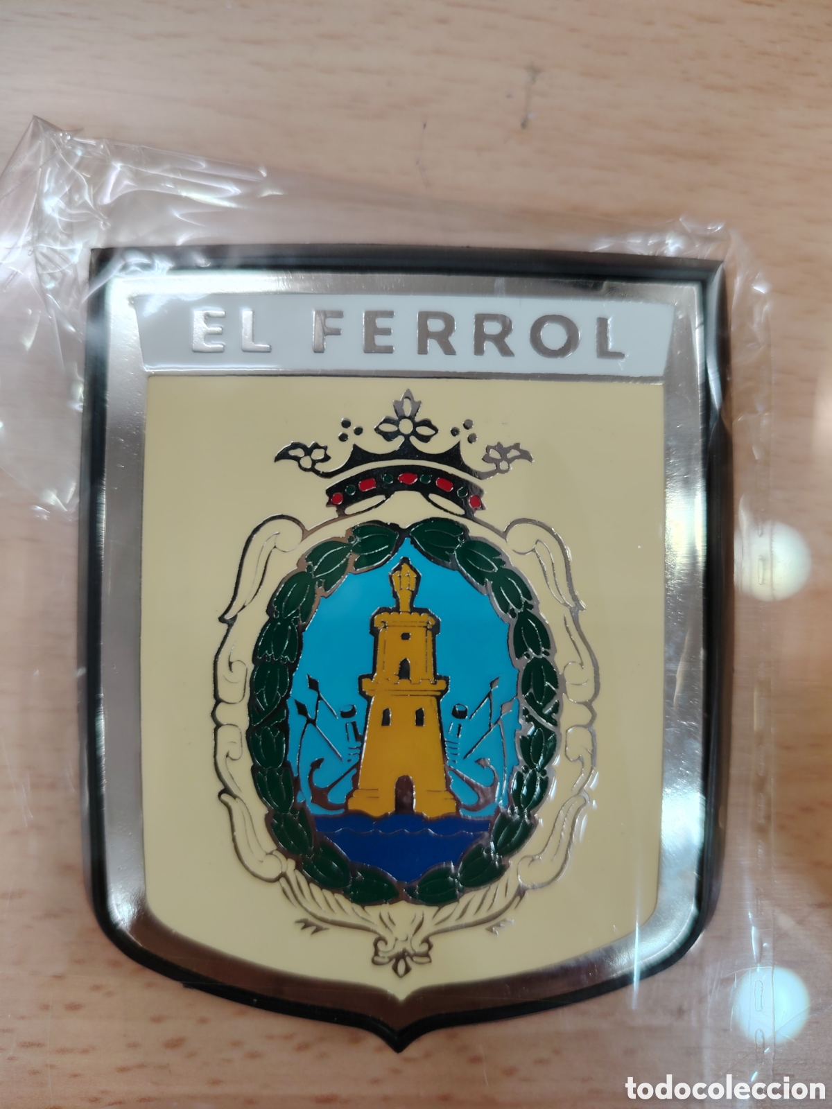 Carteles: Chapa El Ferrol para coche cl&aacute;sico o moto vespa
