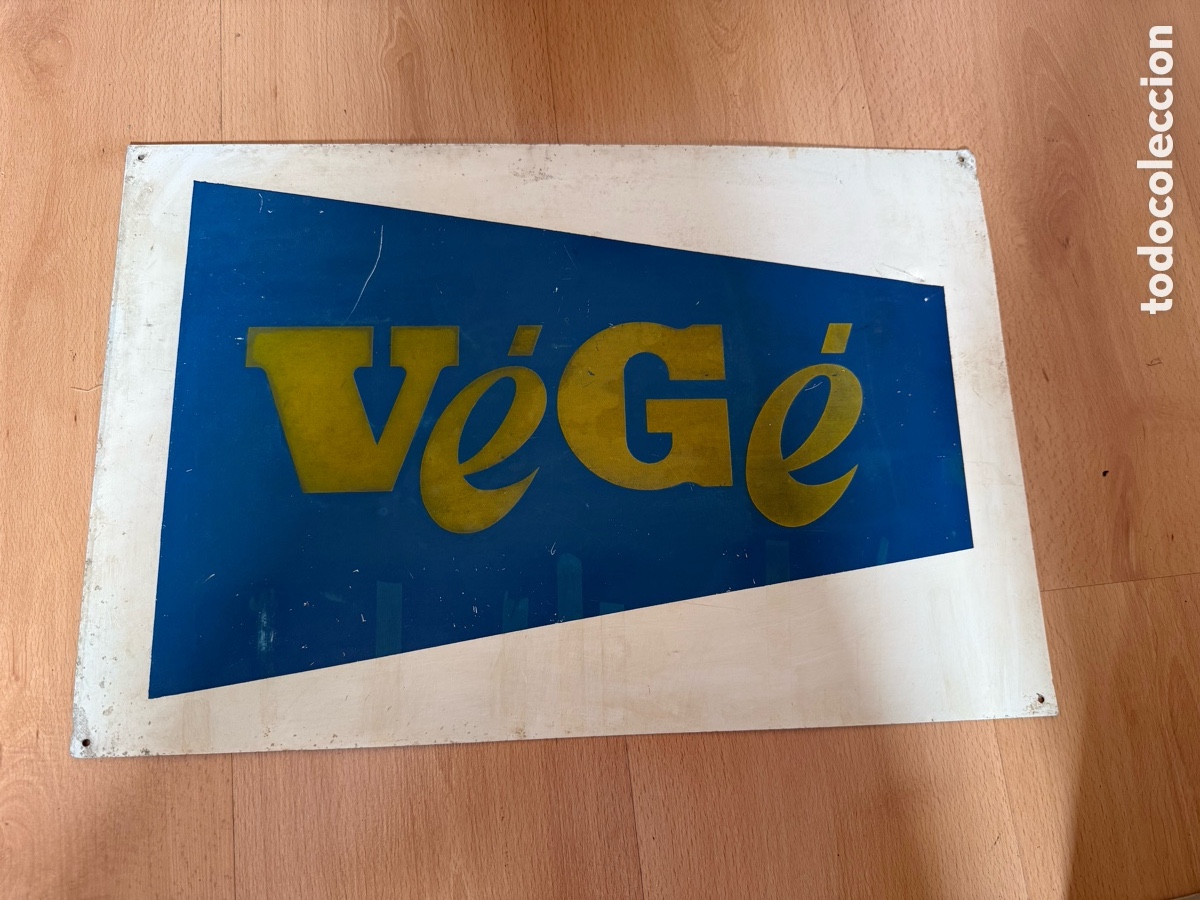 Carteles: CARTEL CHAPA. Supermercado VEGE. a&ntilde;os 60. 50x33 cm