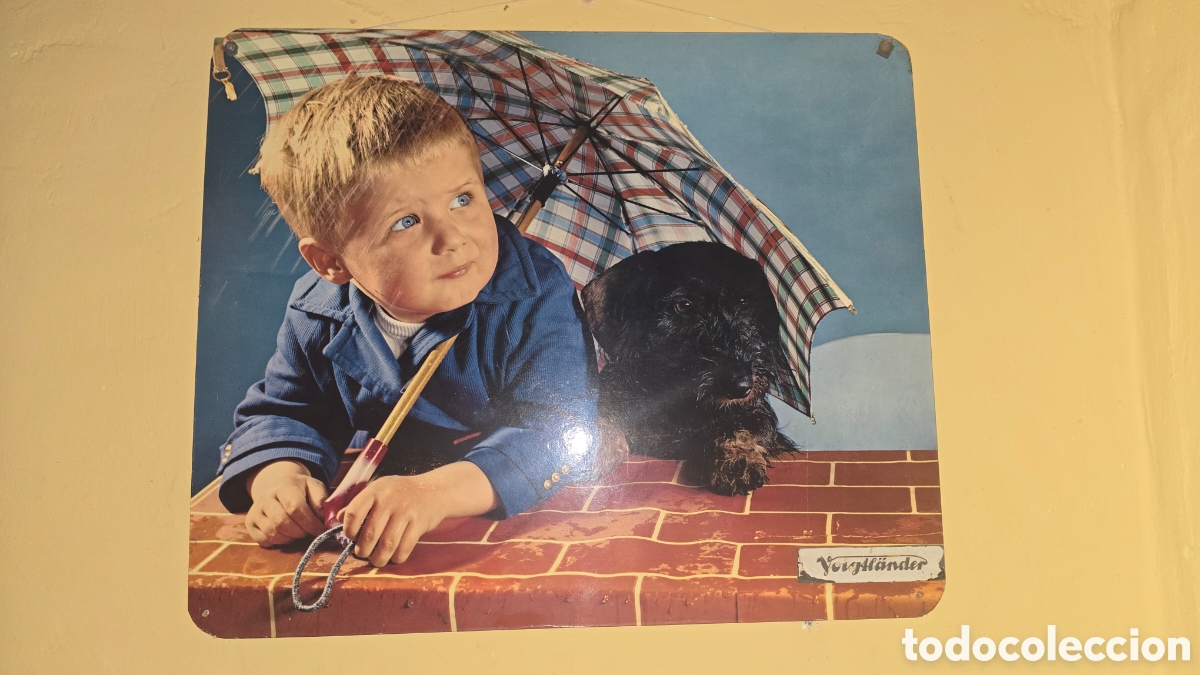 Carteles: Cartel vintage voigtl&auml;nder fotografia ni&ntilde;o