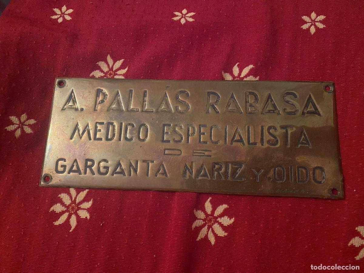 Carteles: ANTIGUA CHAPA MEDICO ESPECIALISTA GARGANTA NARIZ Y OIDO