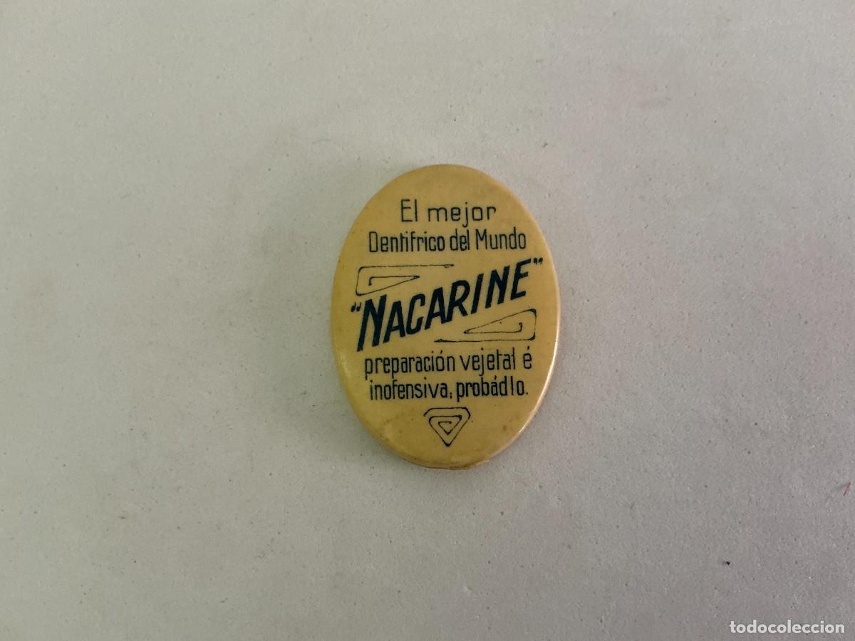 Carteles: Espejo Bolsillo Publicitario Dent&iacute;frico Nacarine. Celuloide y Art D&eacute;co. A&ntilde;os 20/30