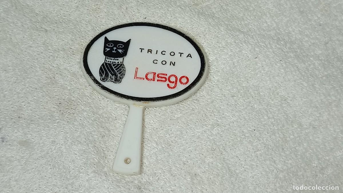 Carteles: ANTIGUO Y PEQUE&Ntilde;O ESPEJO PUBLICITARIO HILADOS LASGO - TRICOTA CON LASGO - A&Ntilde;OS 60 - 70