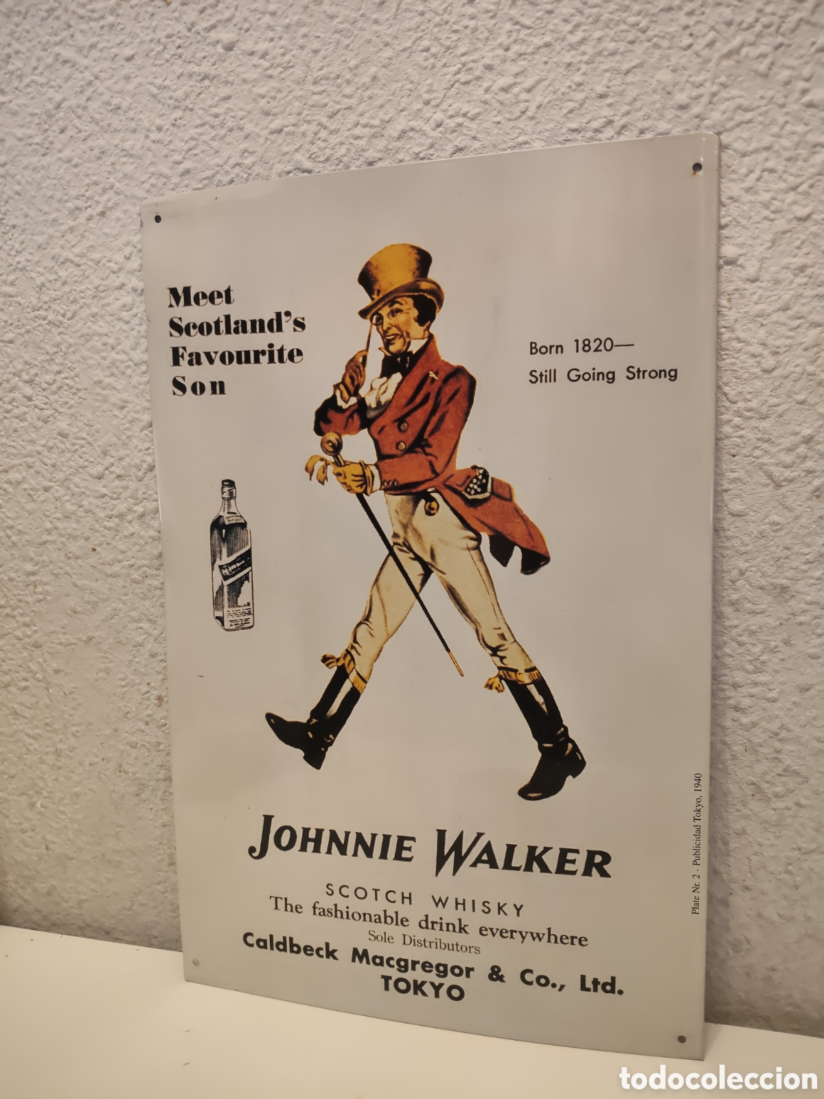 Carteles: CHAPA PUBLICIDAD JOHNNIE WALKER WHISKY