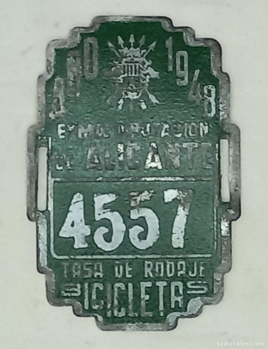 Carteles: ANTIGUA MATRICULA BICICLETA - ALICANTE A&Ntilde;O 1948