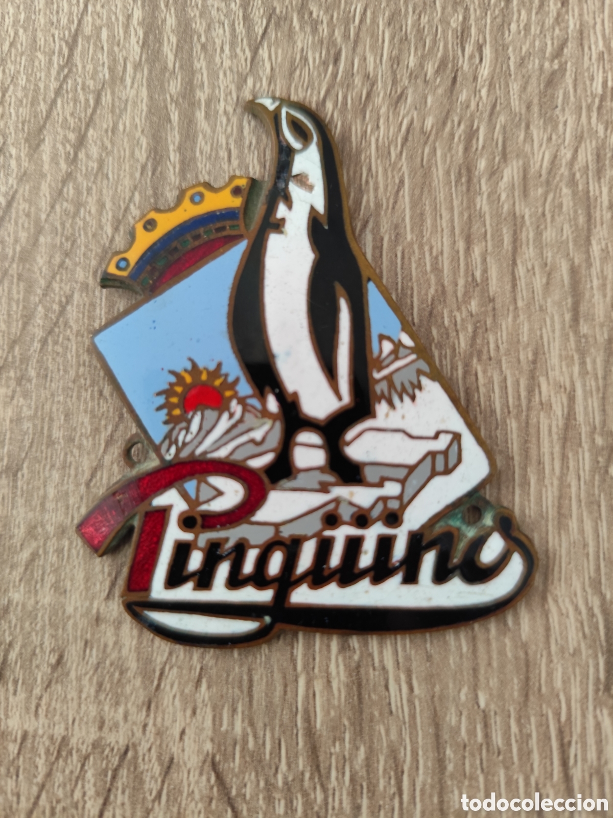 Carteles: Chapa anigua nevera hielo pinguino