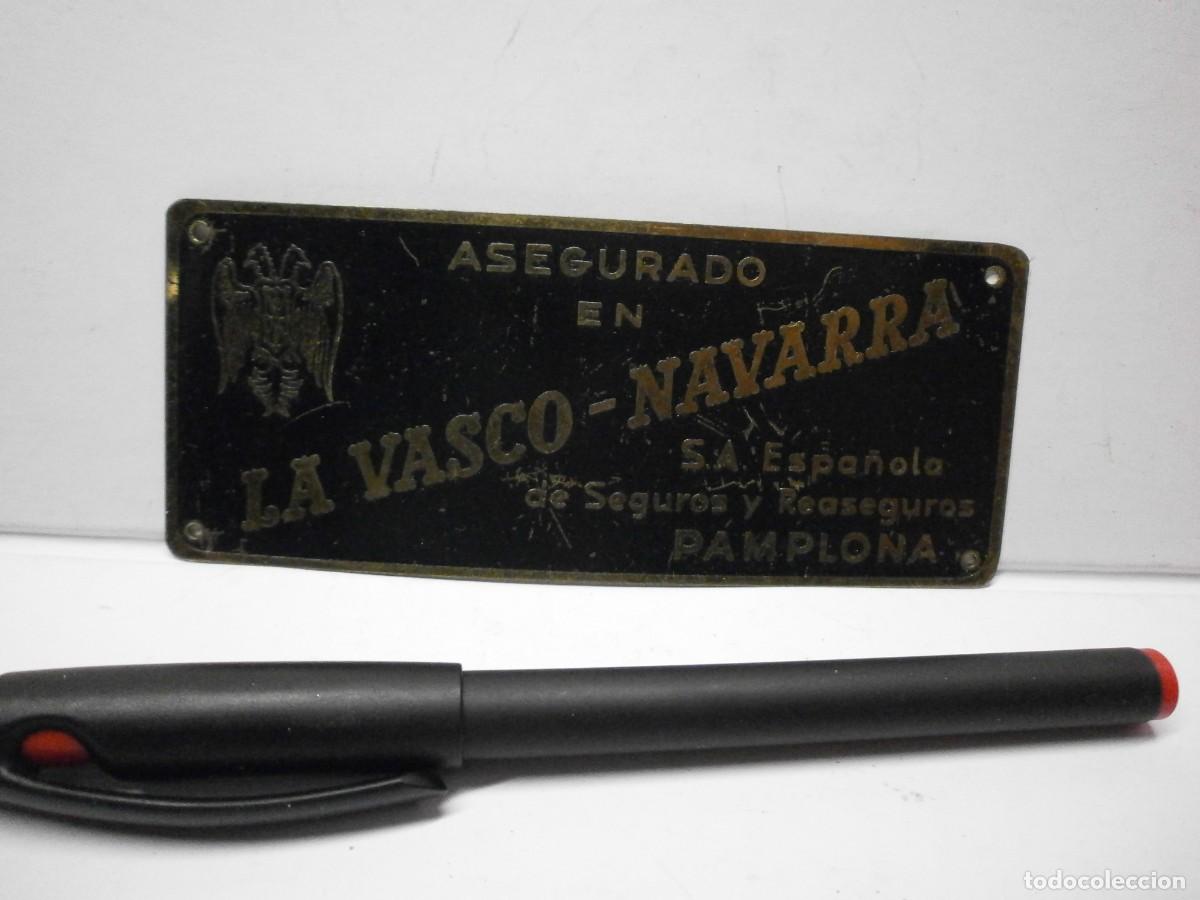 Carteles: antigua placa cartel chapa seguros la vasco navarra pamplona