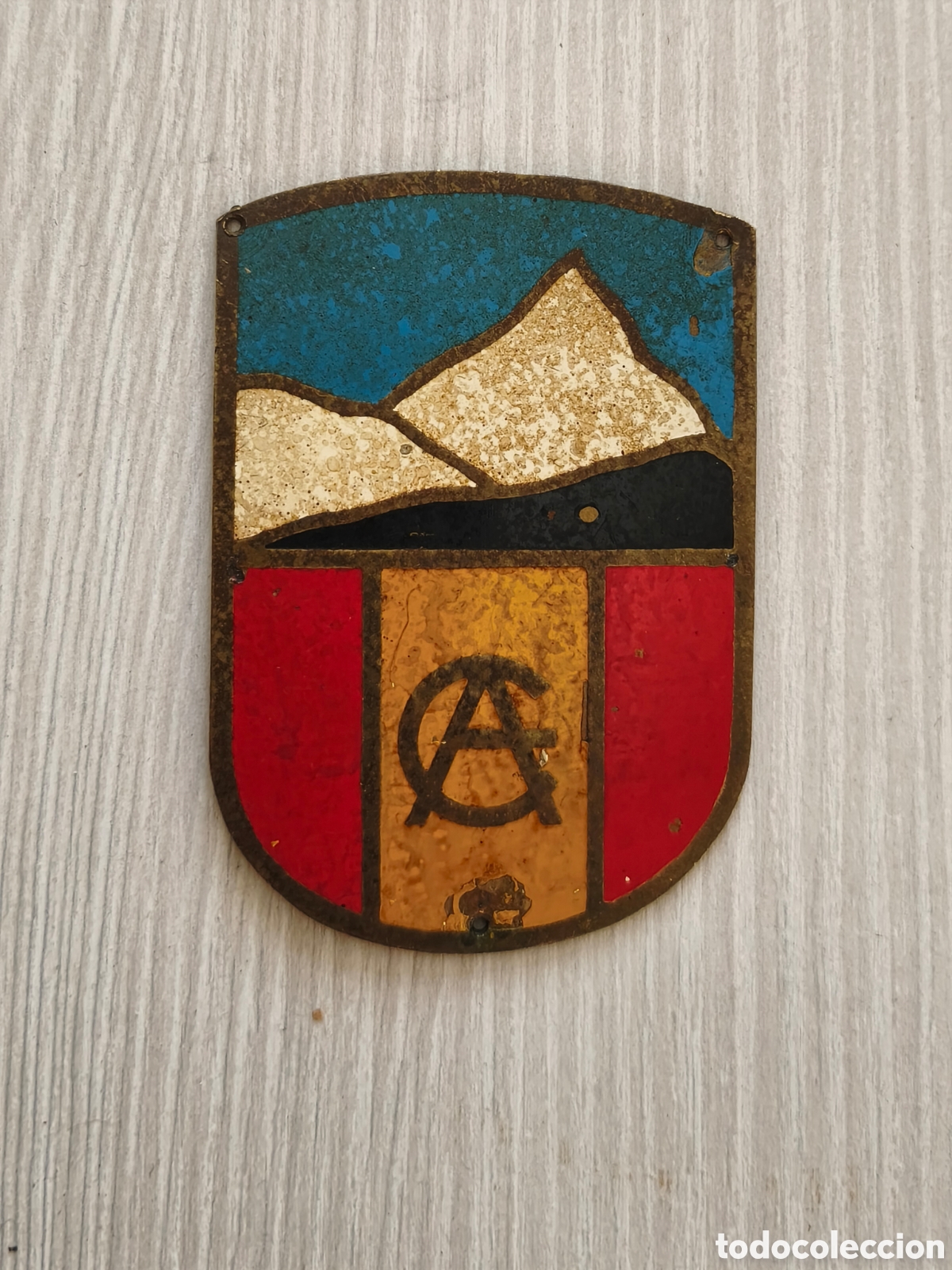 Carteles: CHAPA ESMALTADA CLUB ALPINO ESPA&Ntilde;OL