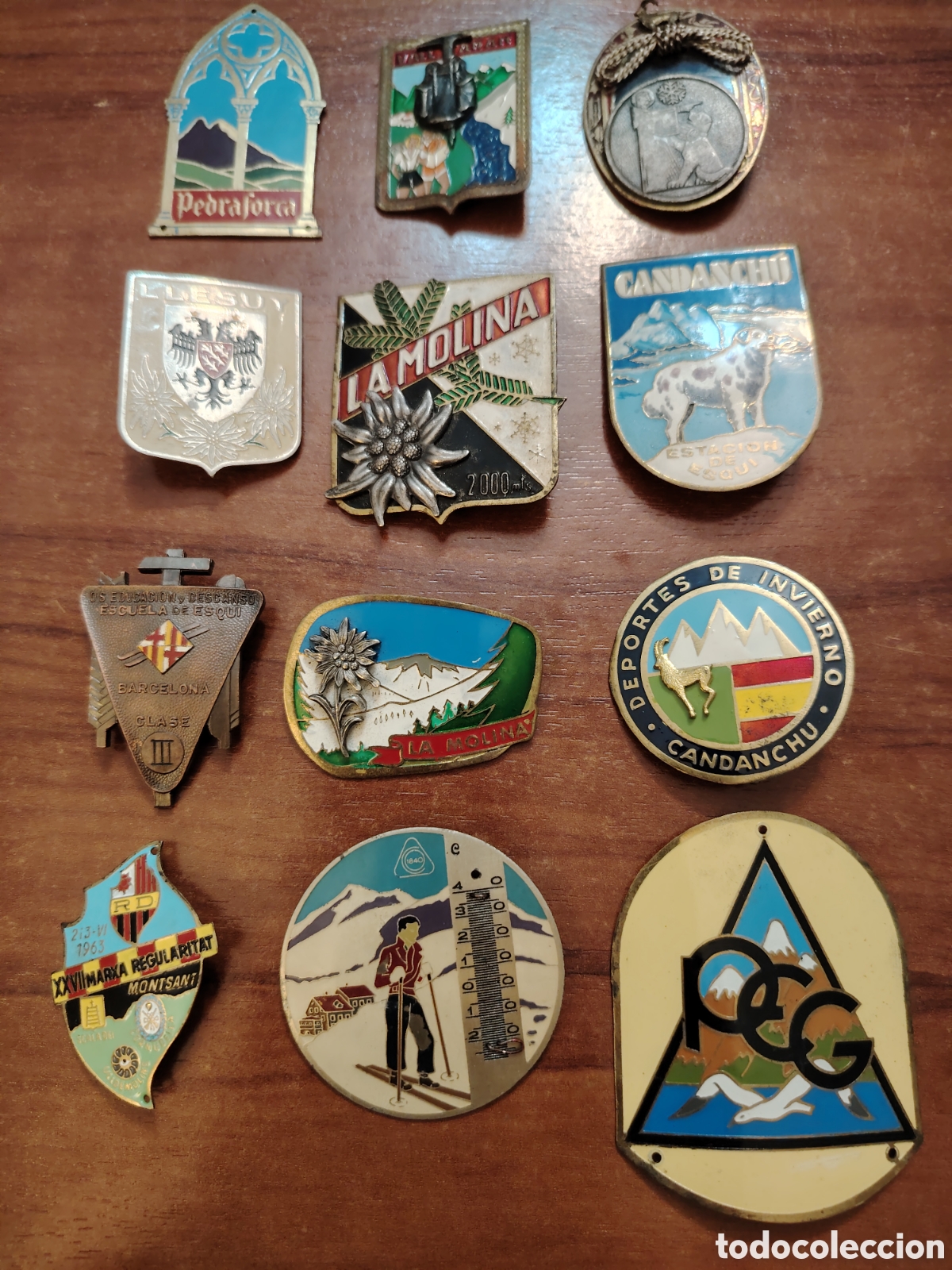 Carteles: 12 chapas grandes antiguas de monta&ntilde;a