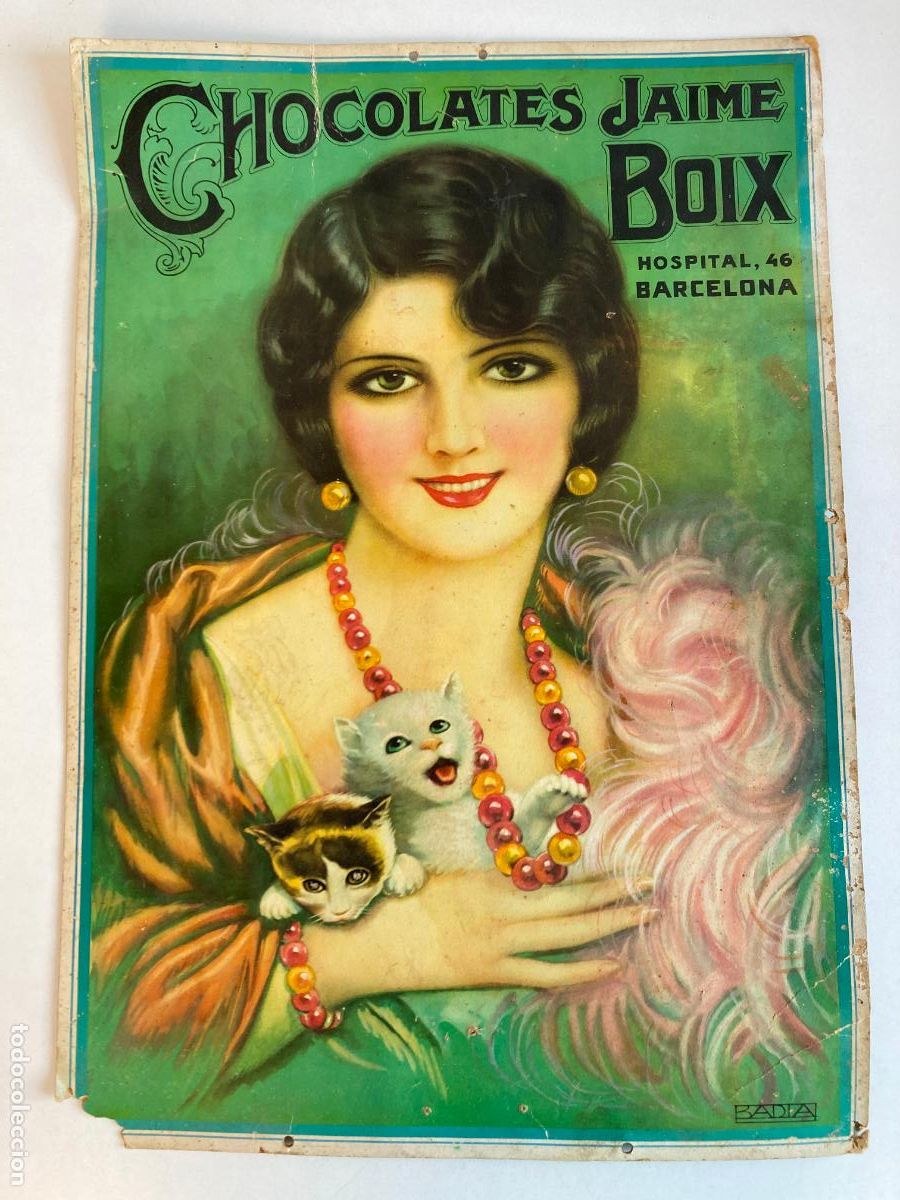 Carteles: PUBLICIDAD DE CHOCOLATES JAIME BOIX, EN CARTON BUEN TAMA&Ntilde;O - VER FOTOS