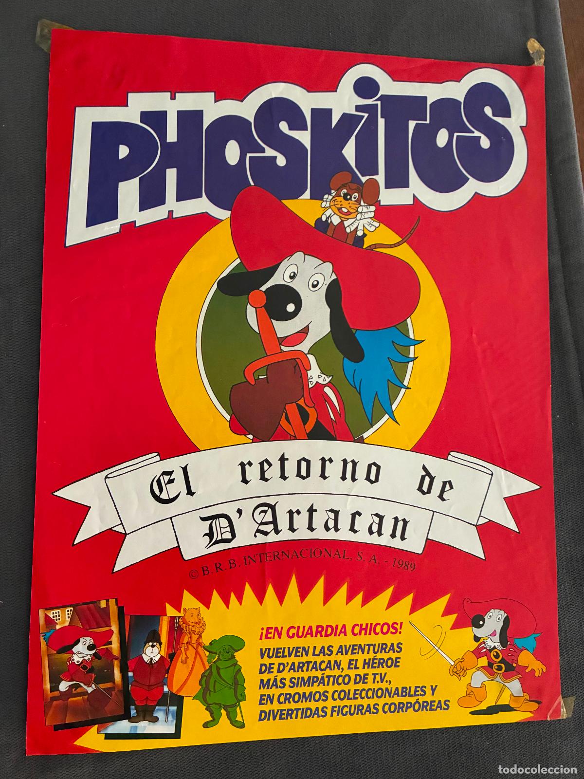 Carteles: Cartel de papel Phoskitos el retorno de D artacan a&ntilde;o 1989 mide 30 x 40 cm
