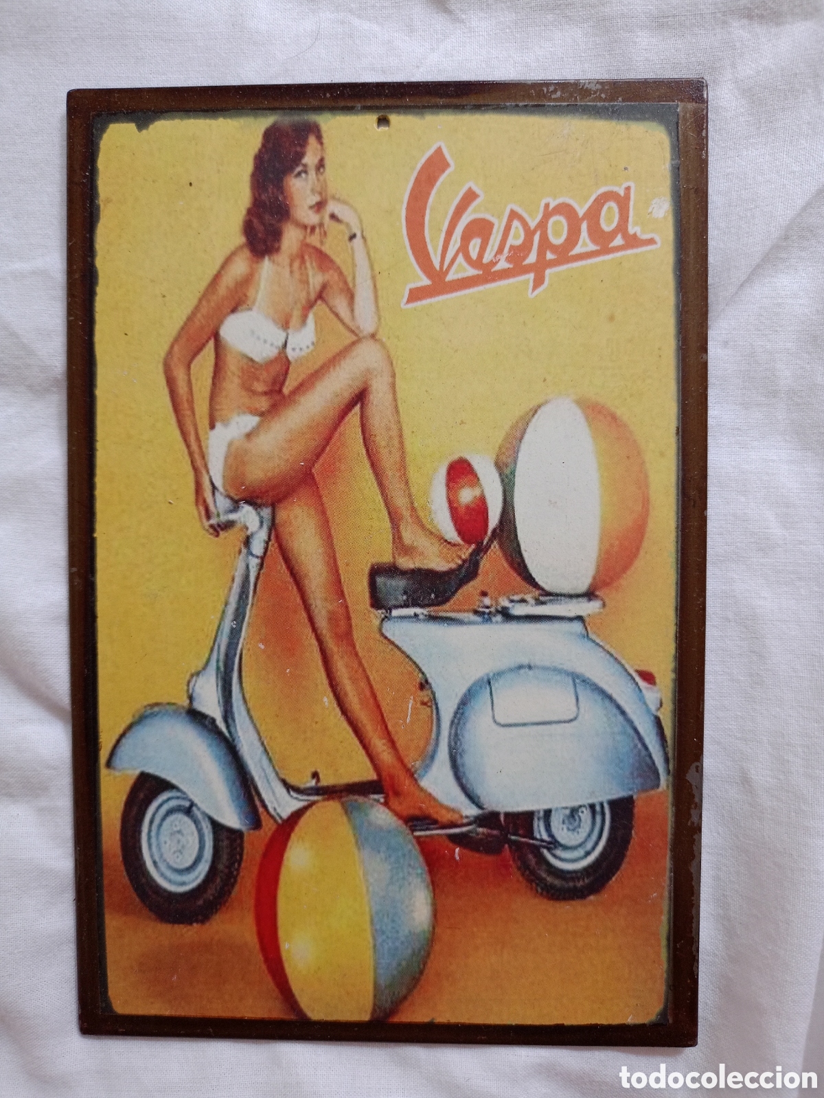 Affiches: Placa metal Vespa vintage 17,50x11,50cm