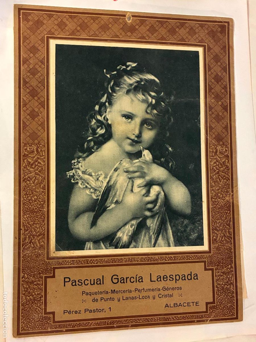 Carteles: Albacete Cant&oacute;n publicidad Pascual Garcia Laespada perfumer&iacute;a,paqueter&iacute;a , loza,cristal mide 36 x 26