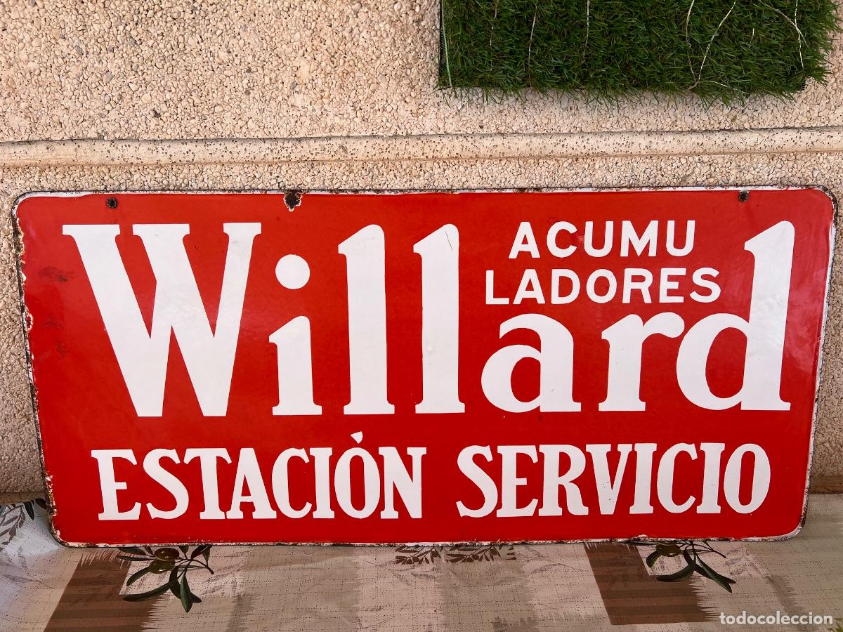 Affiches: WILLARD ACUMULADORES BATERIAS PLACA A 2 CARAS ESTACION SERVICIO GASOLINERAS