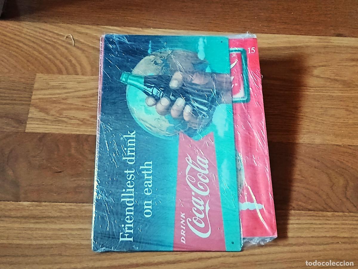 Affiches: Coca Cola. Cartel chapa, Planeta DeAGostini, fasc&iacute;culo 15 Friendliest drink on earth, nuevo