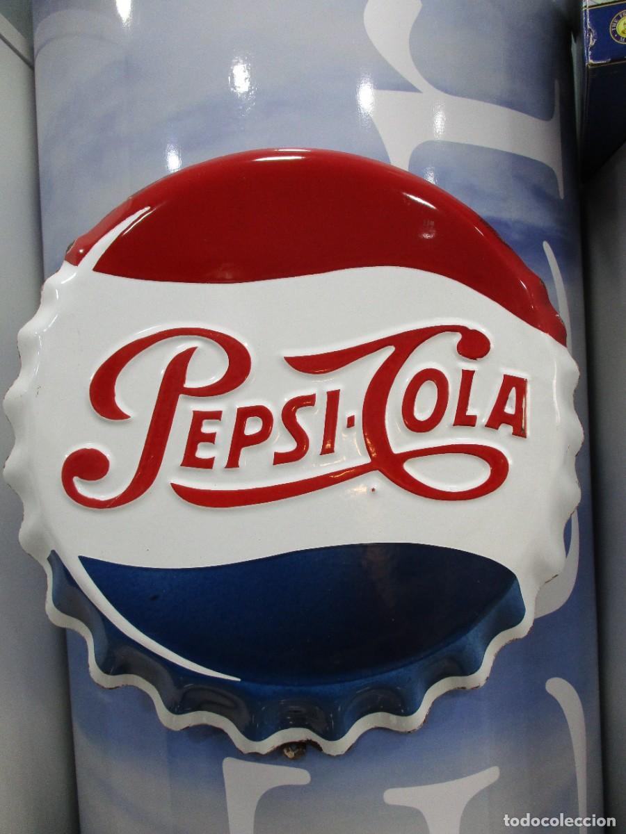Carteles: CHAPA PUBLICITARIA ORIGINAL PEPSI - COLA - ESMALTADA - MUY BUEN ESTADO CON MINIMOS DESGASTES