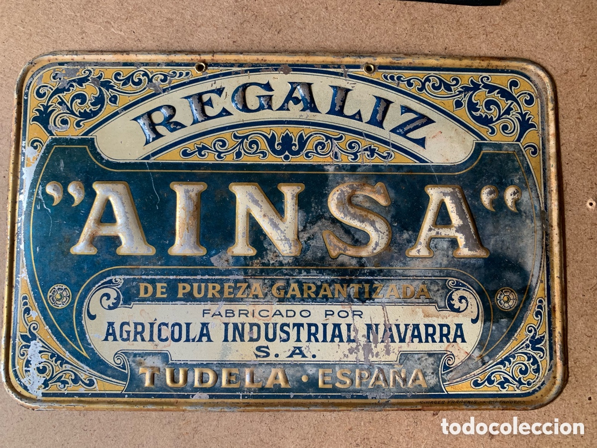 Carteles: CHAPA MET&Aacute;LICA LITOGRAFIADA Y EN RELIEVE DE REGALIZ A&Iacute;NSA. A&Ntilde;OS 60/70.