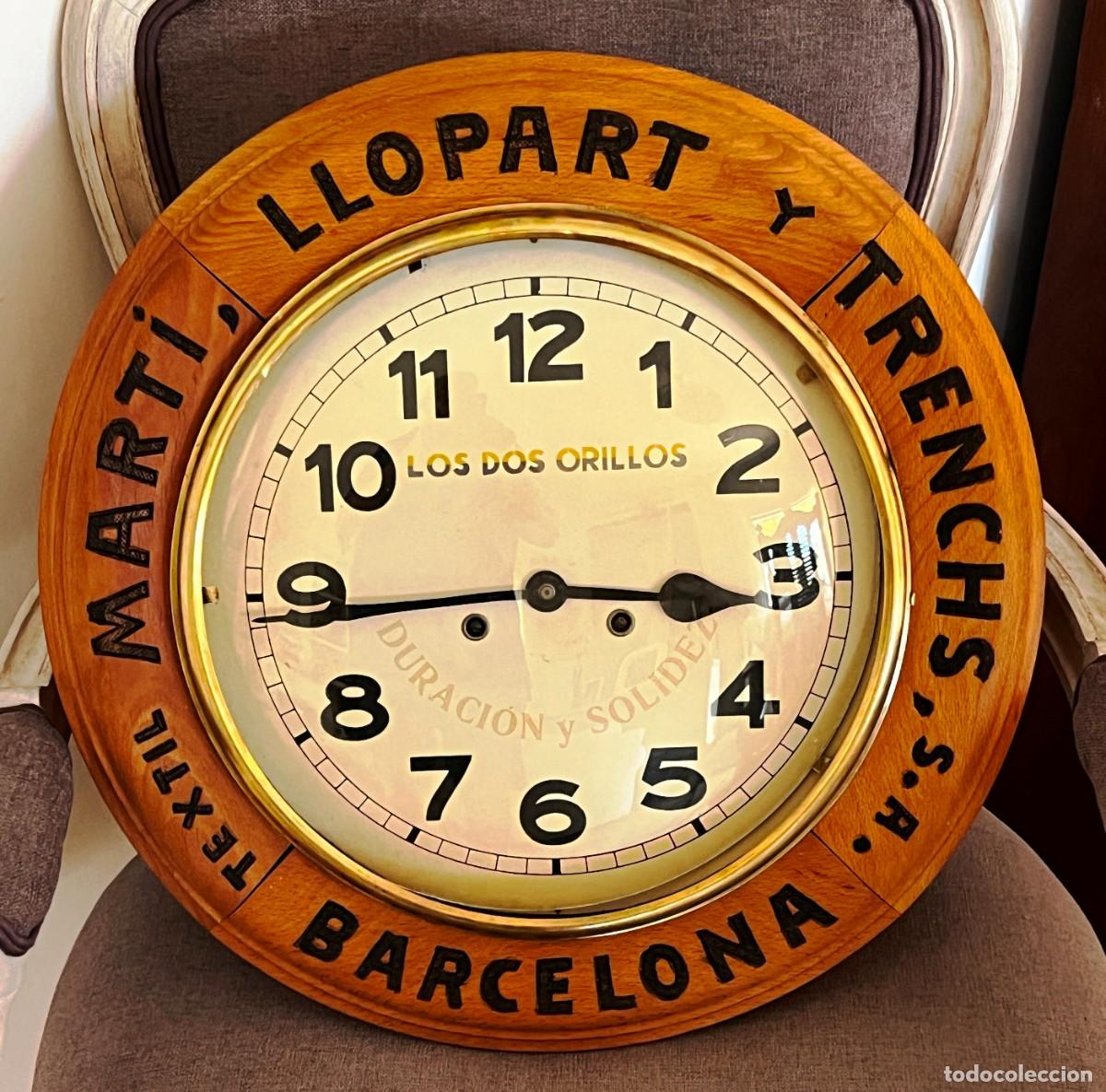 Carteles: Antigua Publicidad Textil Marti Llopard Y Trenchs, Barcelona, Reloj de Pared, finales S. XIX princip