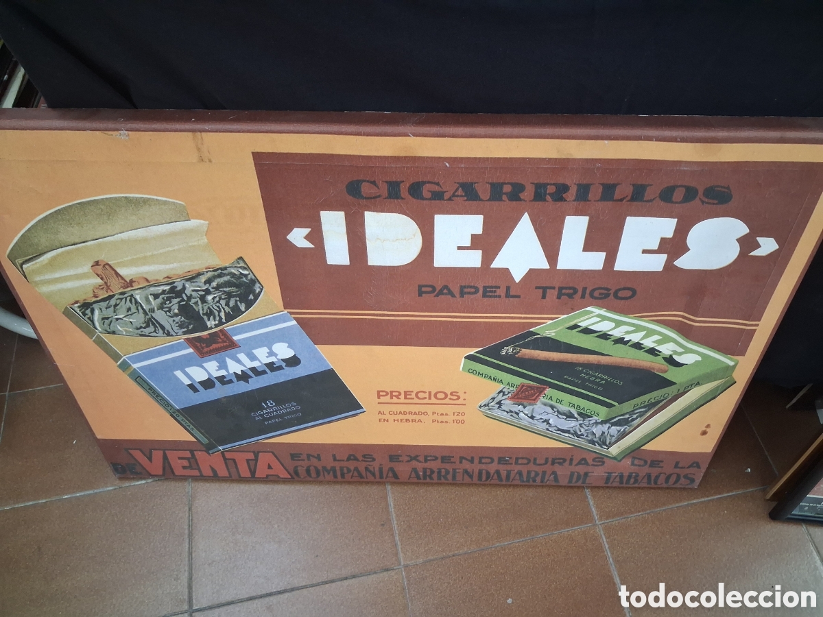 Carteles: ENORME CARTEL PUBLICIDAD ENTELADO CIGARRILLOS IDEALES