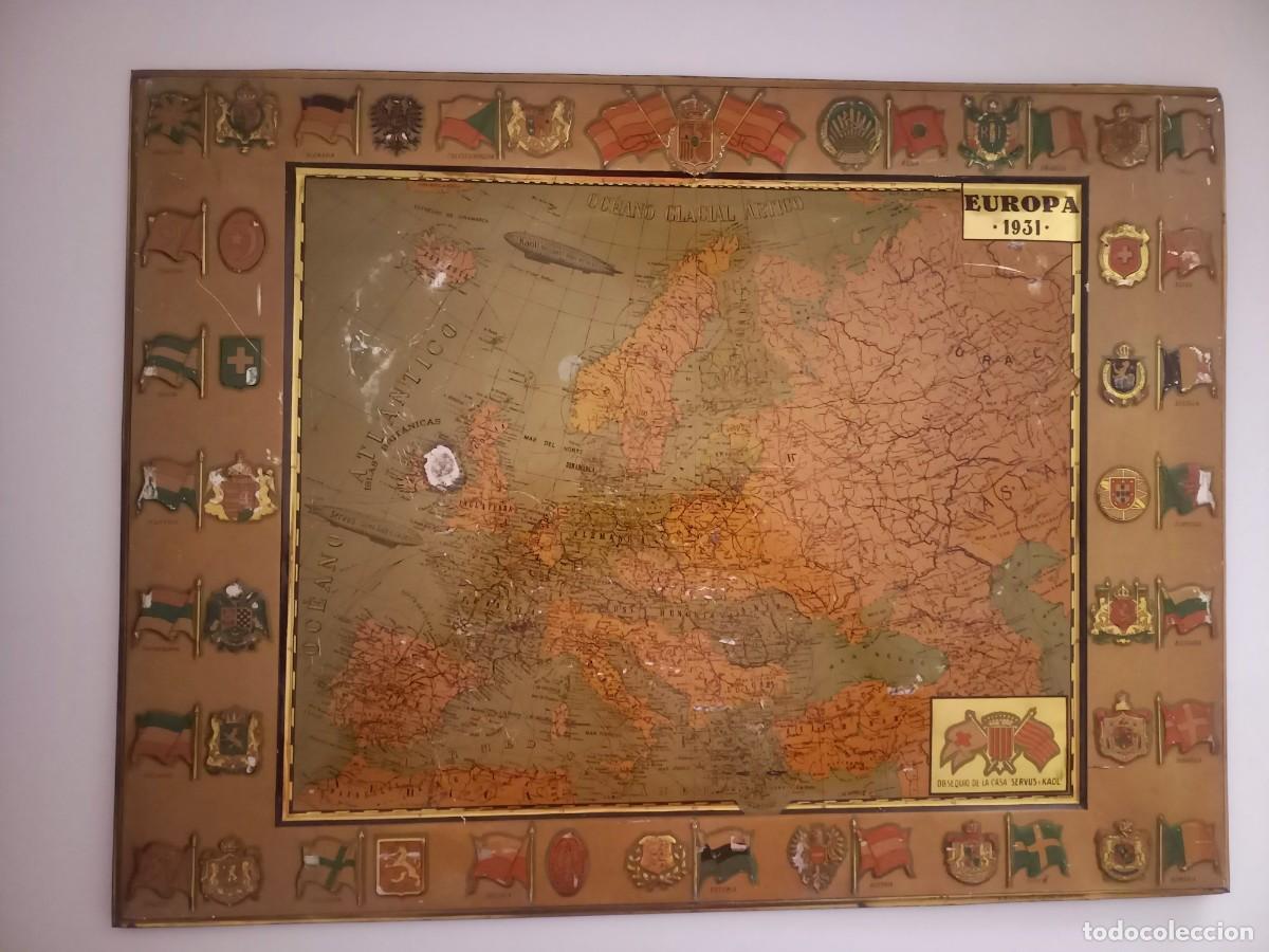 Carteles: PRECIOSA CHAPA DE EUROPA EN METAL CASI 100 A&Ntilde;OS MUY DECORATIVA