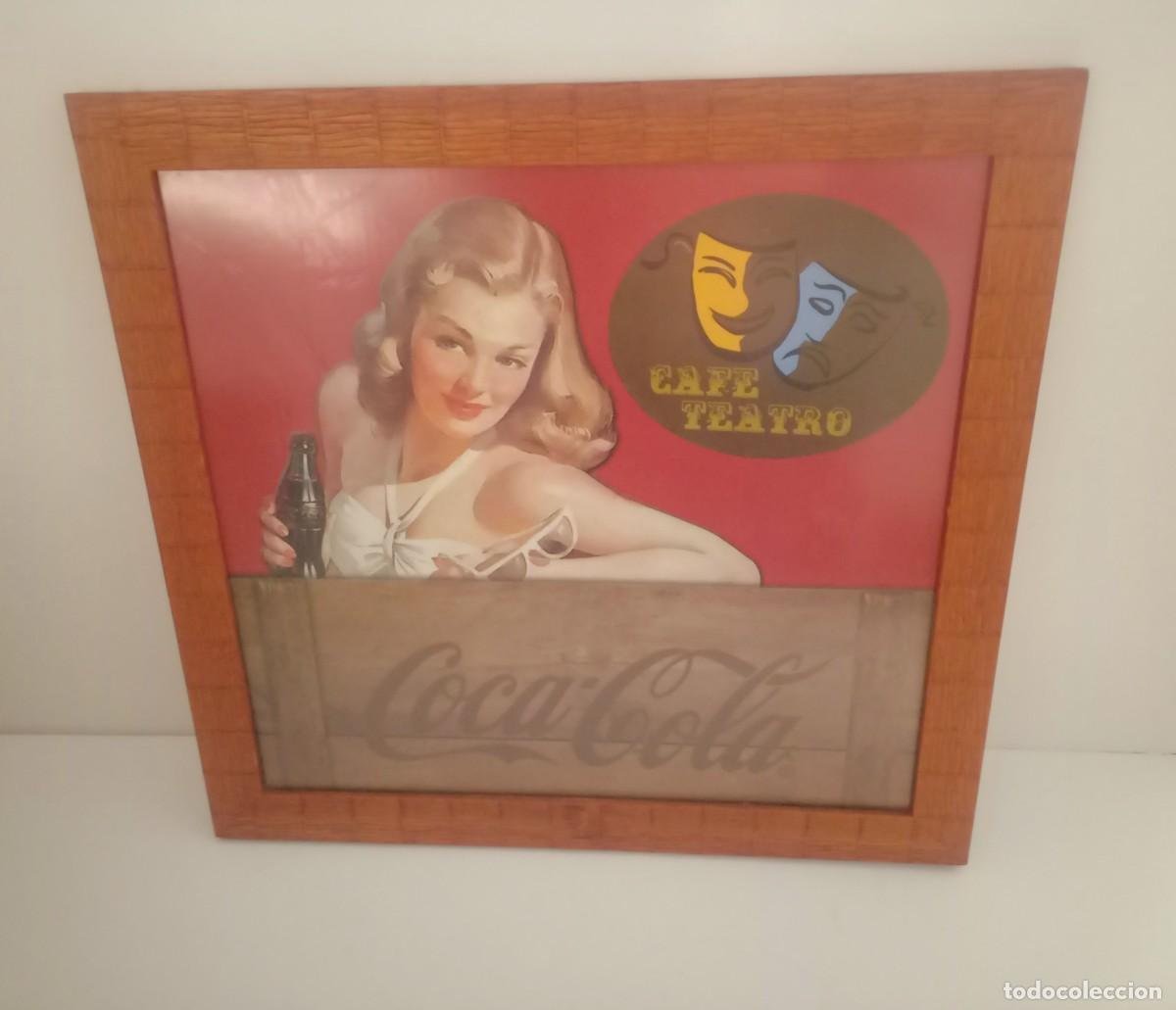 Carteles: FABULOSO CUADRO ENMARCADO DE COCA-COLA CAF&Eacute; TEATRO MUY VINTAGE FINALES A&Ntilde;OS 60&acute;s &Uacute;NICO TODOCOLECCI&Oacute;N