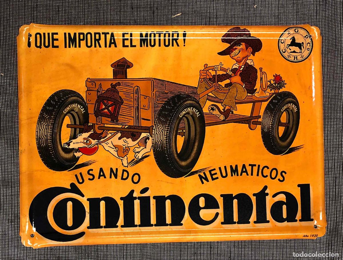 Carteles: CHAPA PUBLICITARIA NEUMATICOS CONTINENTAL. REPRODUCCION