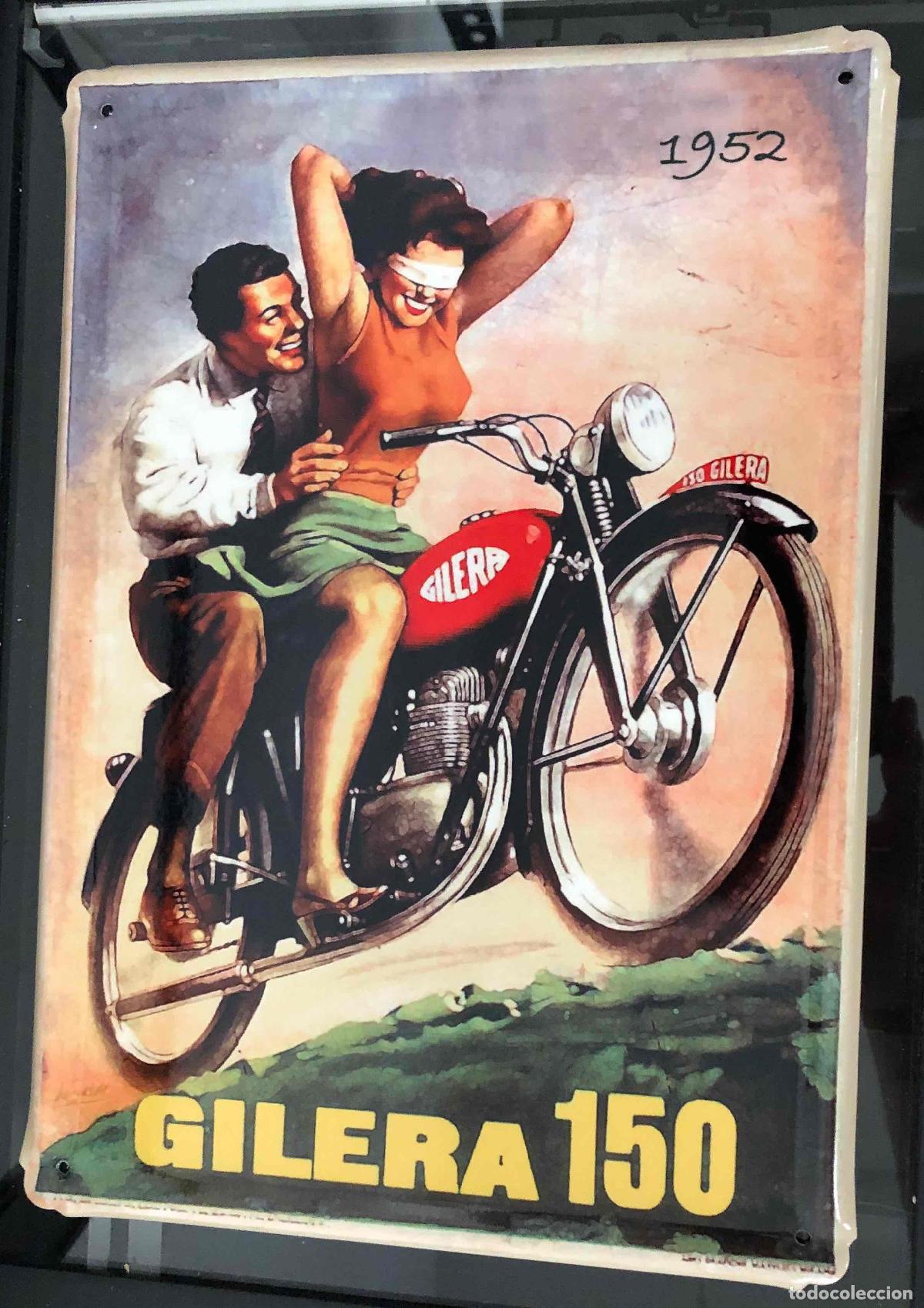 Carteles: CHAPA PUBLICITARIA MOTO GILERA 150. REPRODUCCION