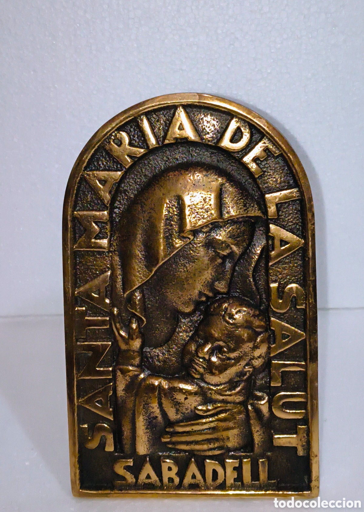 Carteles: Placa de bronce Santa Maria de la Salut Sabadell