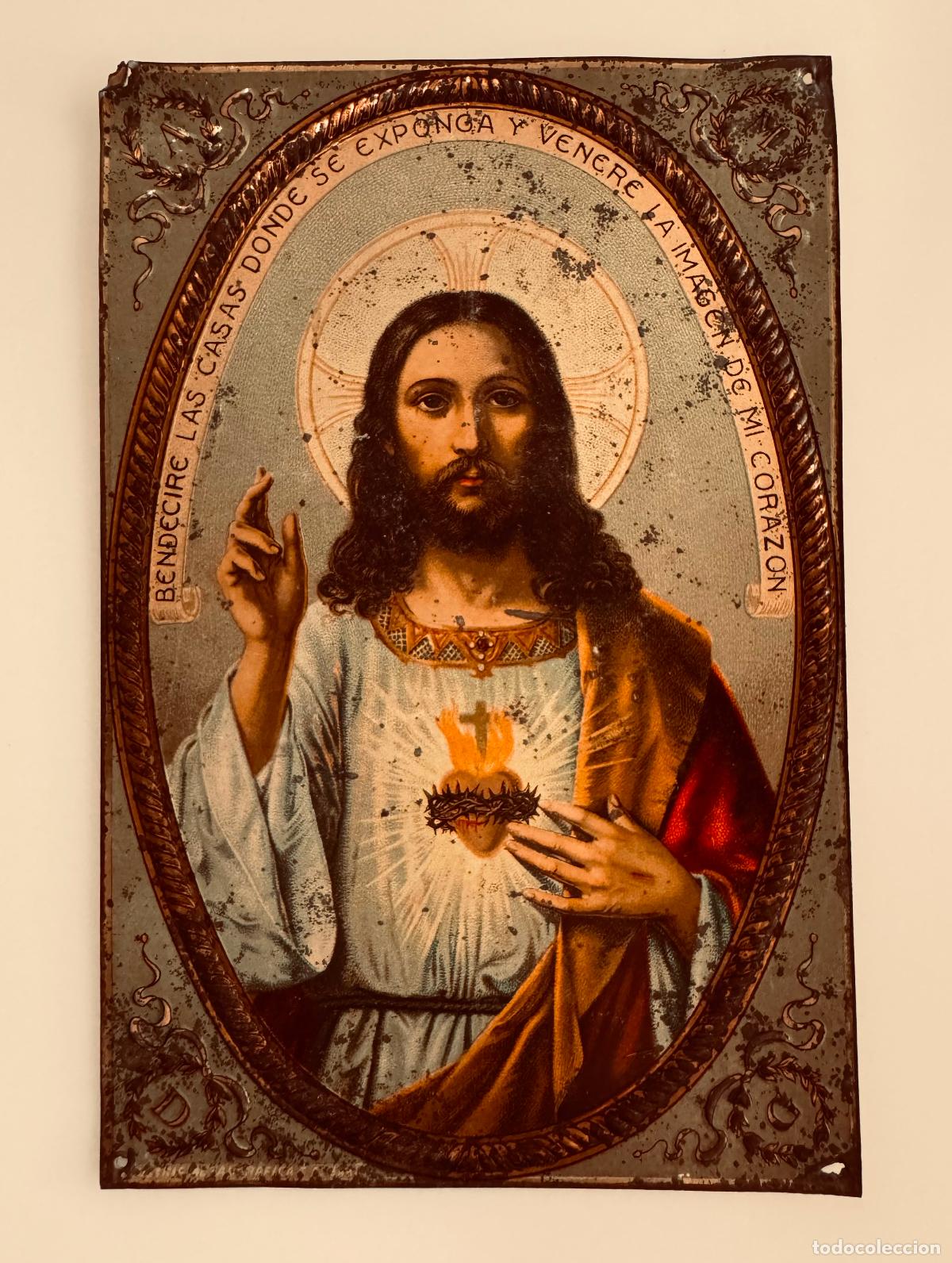 Carteles: UNION CORAZON DE JESUS - VALENCIA - CHAPA ANTIGUA ORIGINAL -VER FOTOS