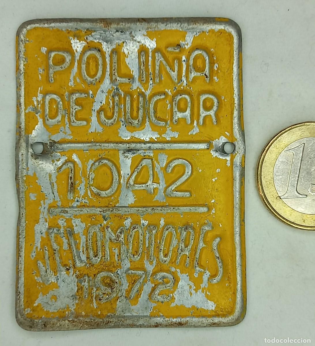 Carteles: ANTIGUA MATRICULA VELOMOTORES - POLI&Ntilde;A DE JUCAR A&Ntilde;O 1972