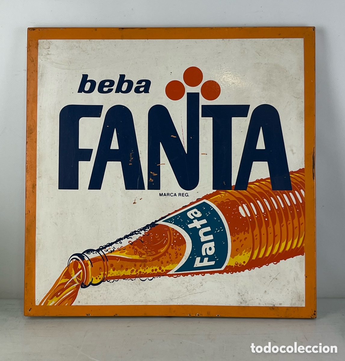 Carteles: ANTIGUO CARTEL PUBLICITARIO DE CHAPA - BEBA FANTA - PLACA VINTAGE - PUBLICIDAD - A&Ntilde;OS 70 - COLECCI&Oacute;N