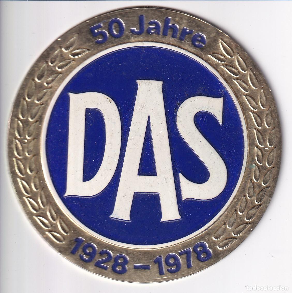 Carteles: CHAPA DE METAL DE 50 JAHRE DE SEGUROS DAS 1928-1978