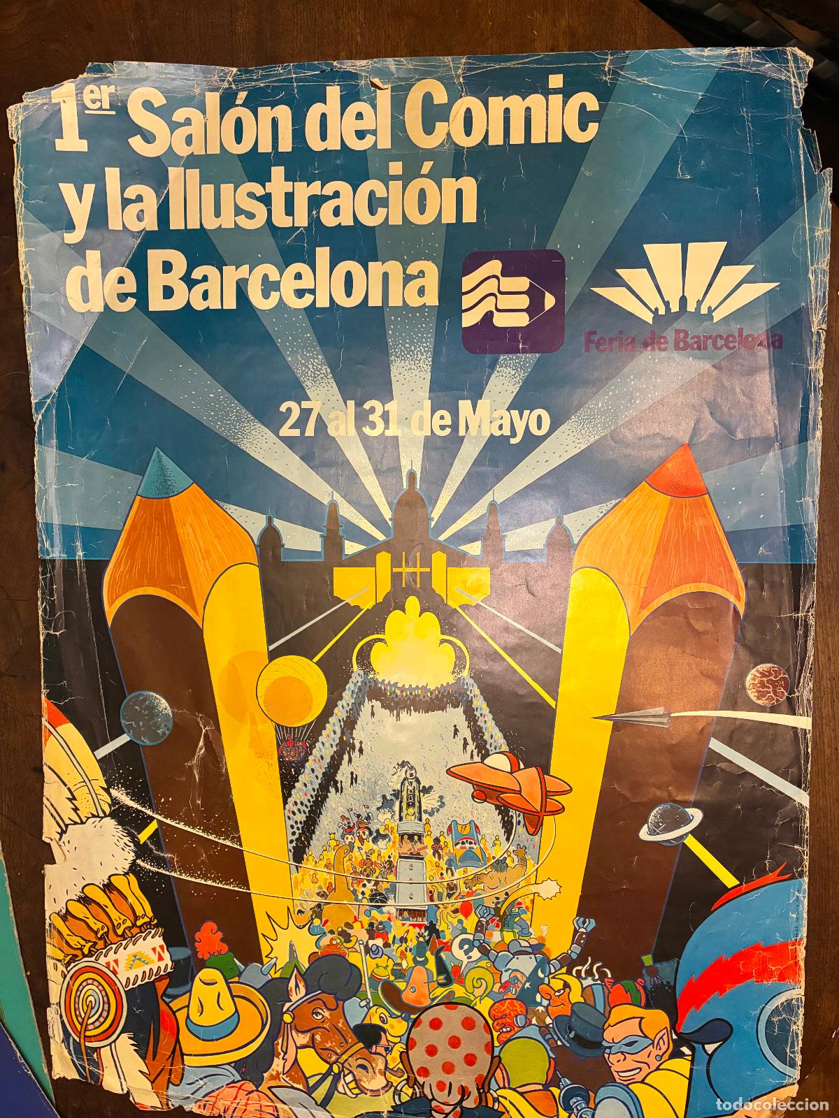 Carteles: Cartel original primer salon del comic y la ilustraci&oacute;n de Barcelona a&ntilde;o 1981 Dibujo Gallardo 50x70