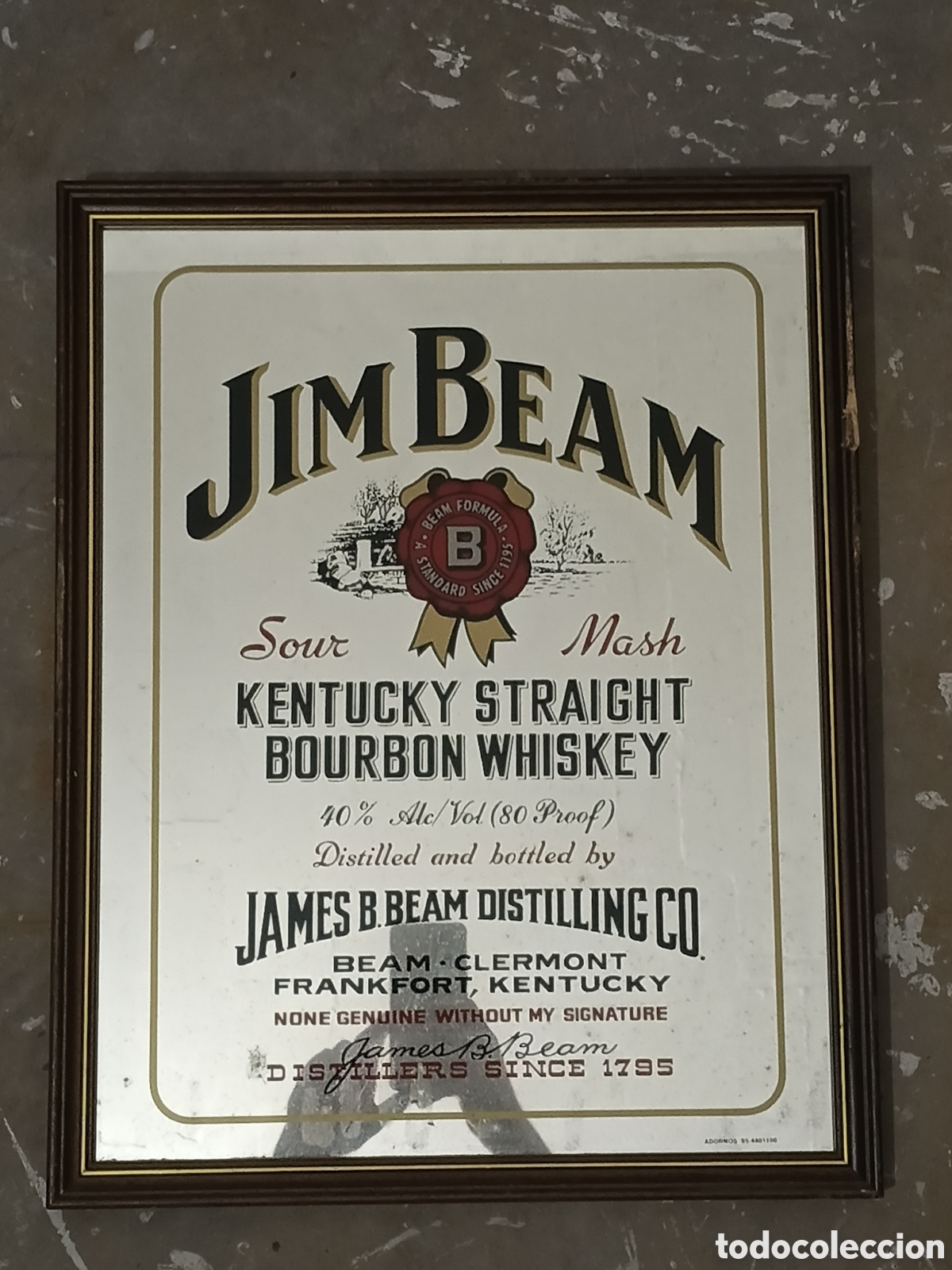 Carteles: CUADRO ESPEJO PUBLICIDAD JIM BEAM WHISKY