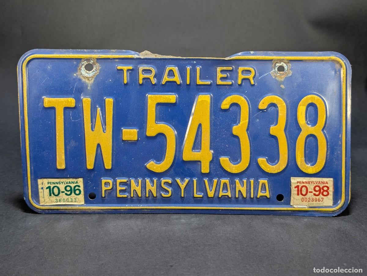 Carteles: Matr&iacute;cula Original Pennsylvania USA 1996 &ndash; Placa Americana Vintage