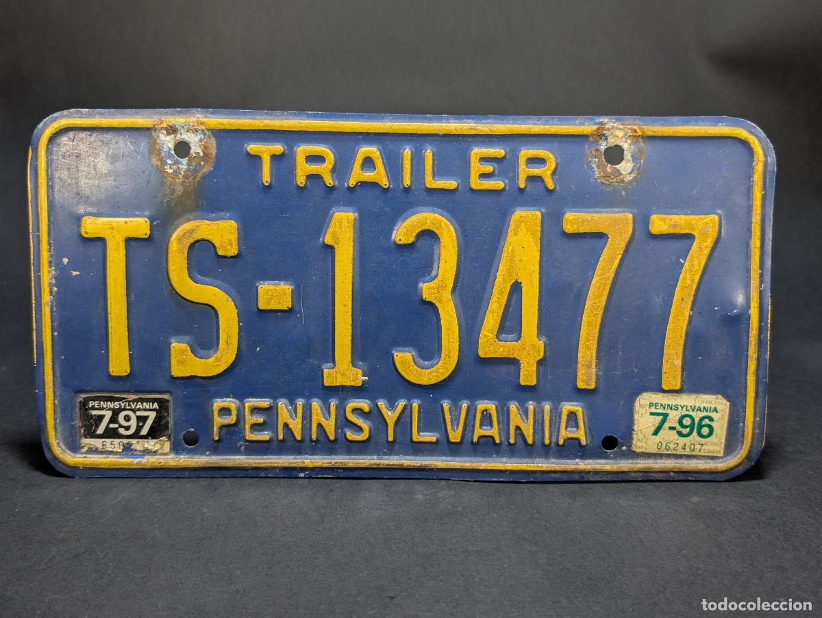 Carteles: Matr&iacute;cula Original Pennsylvania - 1996 - USA &ndash; Placa Americana Vintage