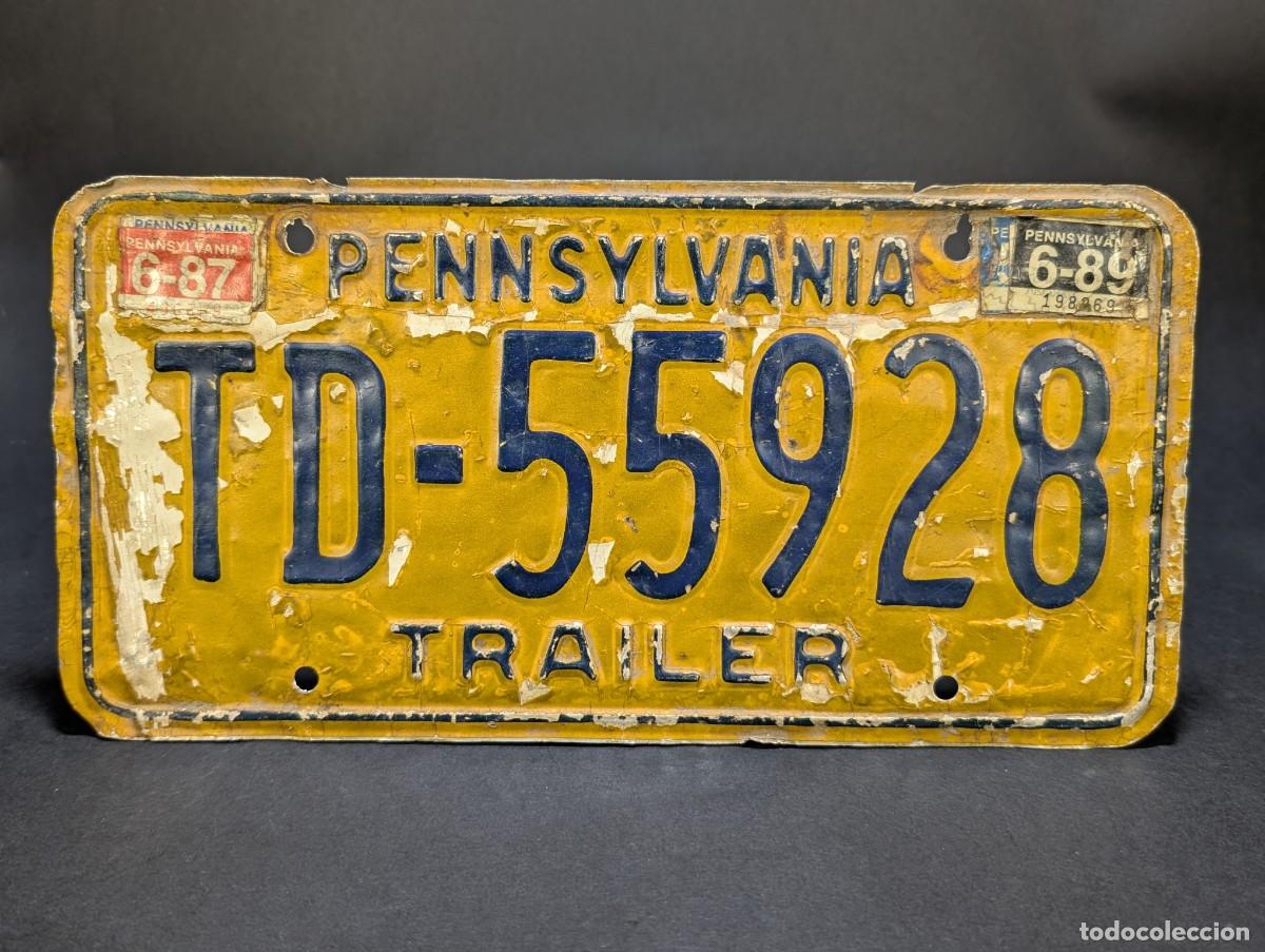 Carteles: Matr&iacute;cula Original Pennsylvania - 1987 - USA &ndash; Placa Americana Vintage