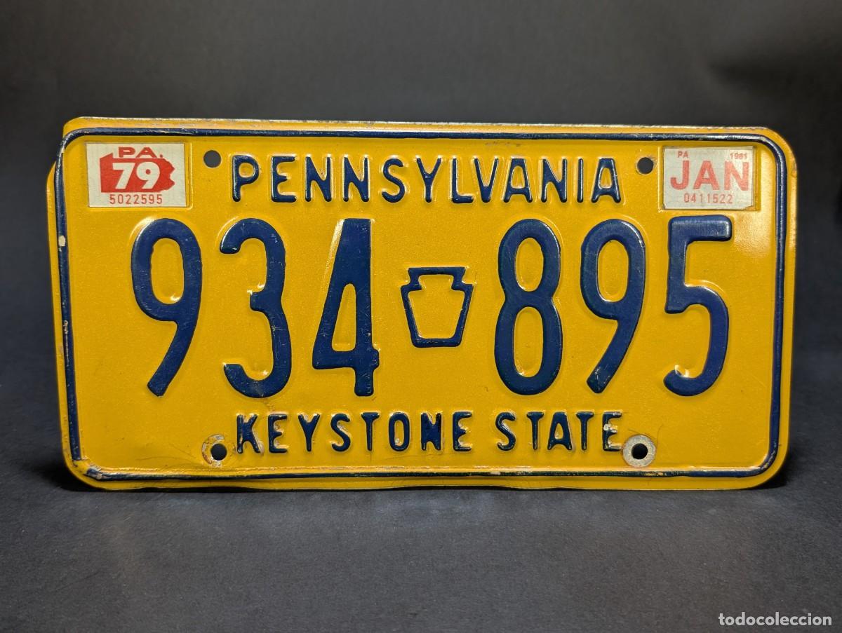 Carteles: Matr&iacute;cula Original Pennsylvania - 1979 - USA &ndash; Placa Americana Vintage