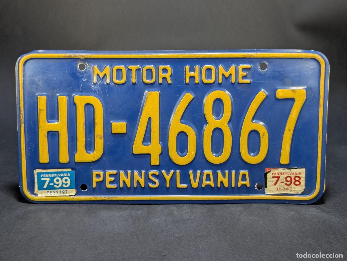 Carteles: Matr&iacute;cula Original Pennsylvania - 1999 - USA &ndash; Placa Americana Vintage