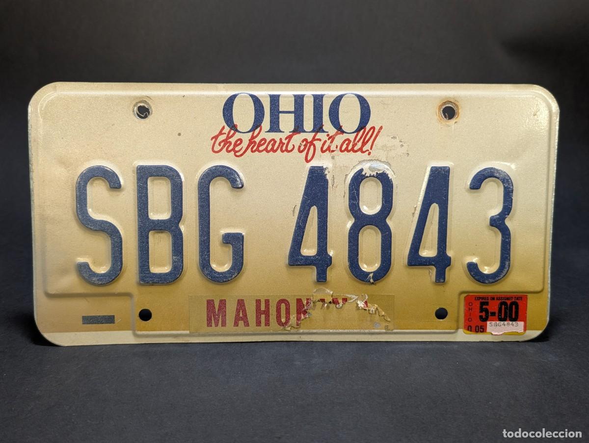 Carteles: Matr&iacute;cula Original Ohio - 2000- USA &ndash; Placa Americana Vintage