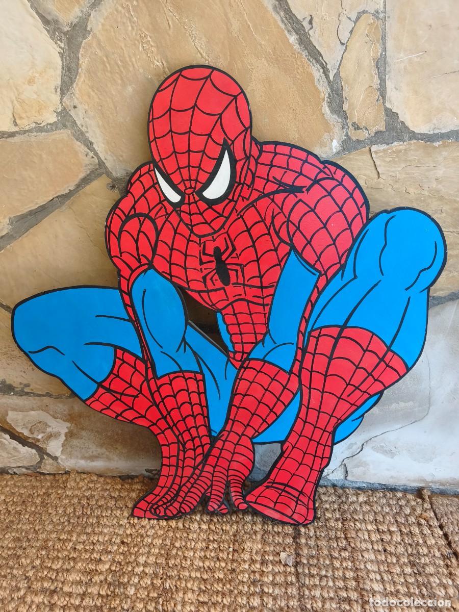 Carteles: Spiderman de madera. Hecho a mano. 80 cm de alto. Ideal decoraci&oacute;n.