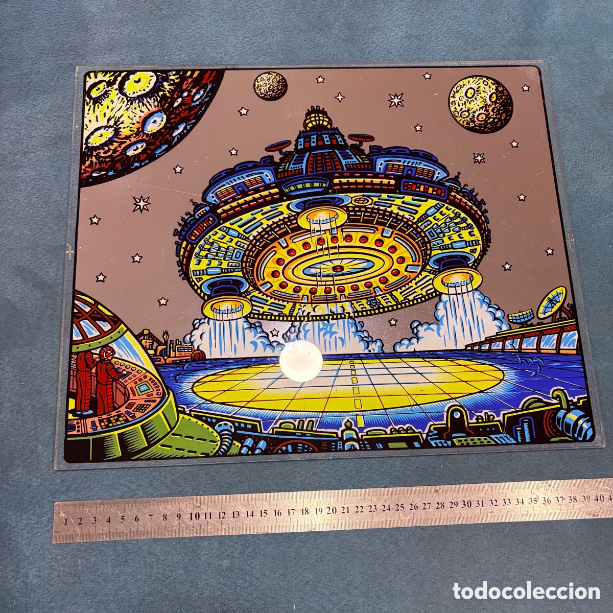 Carteles: Antiguo cartel metacrilato de m&aacute;quina recreativa pinball a&ntilde;os 80 stars explorer falgas