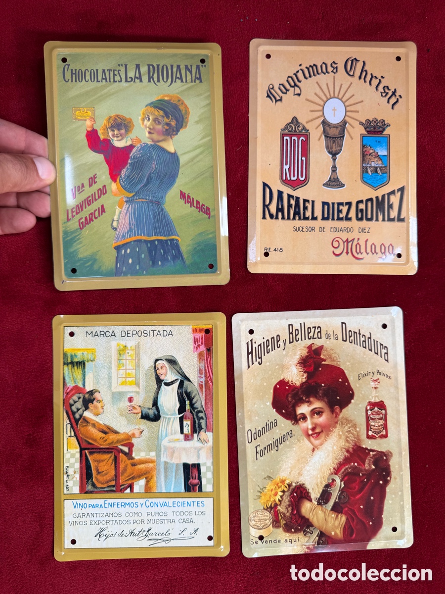 Carteles: Lote de 4 preciosos carteles de chapa(reediciones)