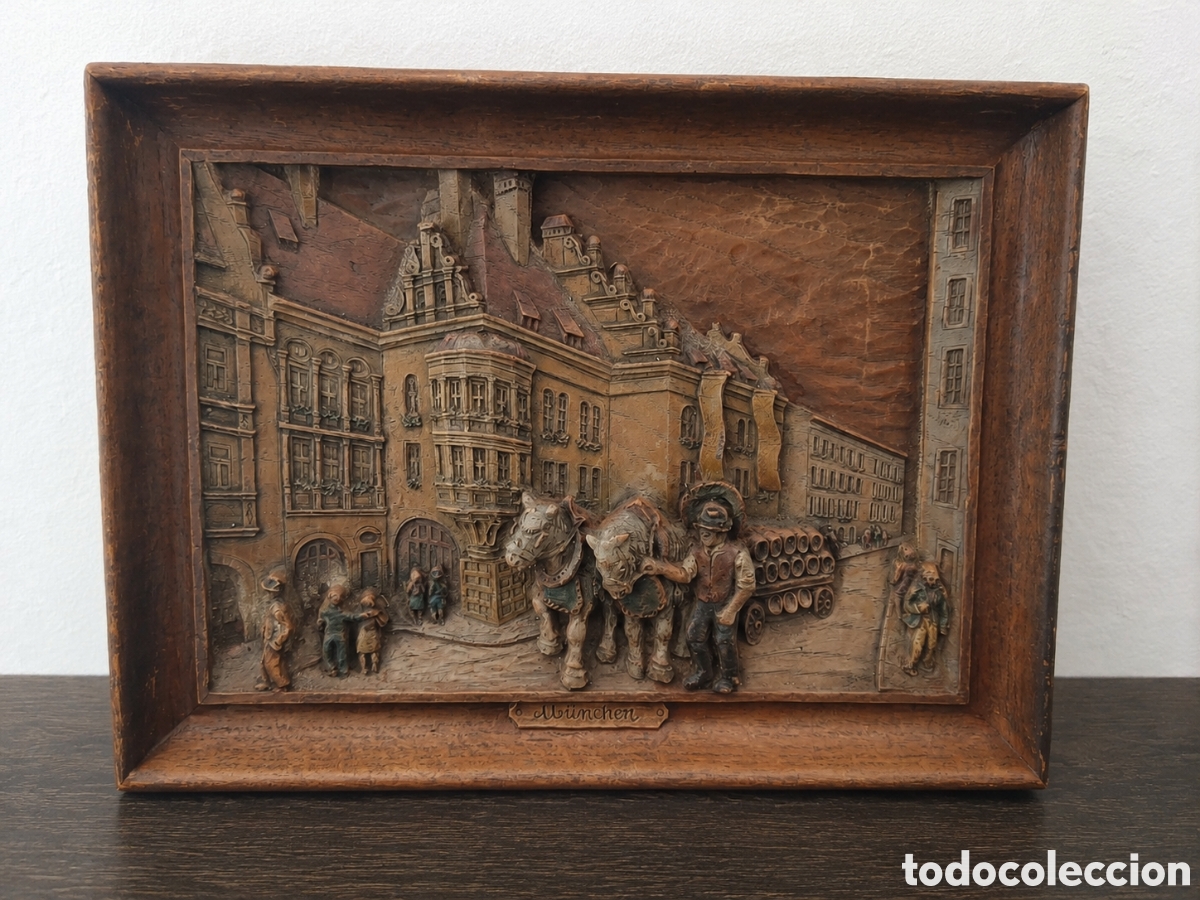 Carteles: Placa decorativa de pared con relieve de M&uacute;nich