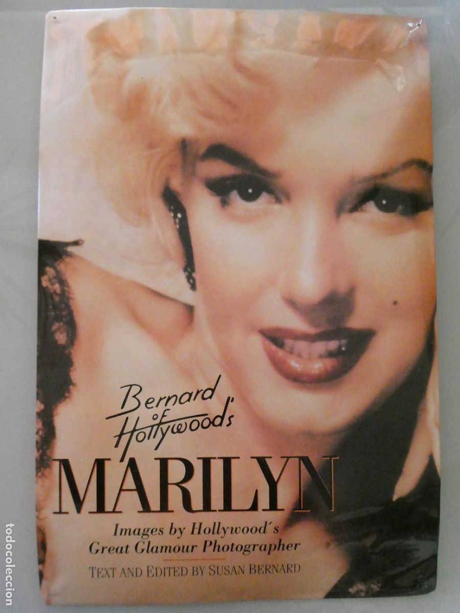 Carteles: GRAN PLACA CHAPA CARTEL METAL LIBRO MARILYN MONROE FOT&Oacute;GRAFO BERNARD. 60X40CM 600GR