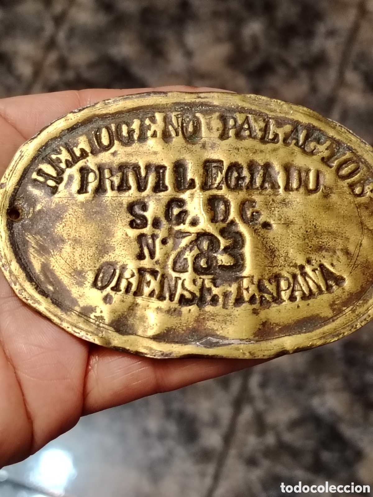 Carteles: Chapa patente antigua caja fuerte