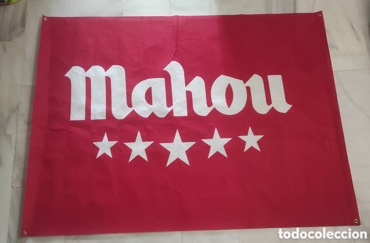 Carteles: CARTEL DE PUBLICIDAD CERVEZA MAHOU - EN TELA