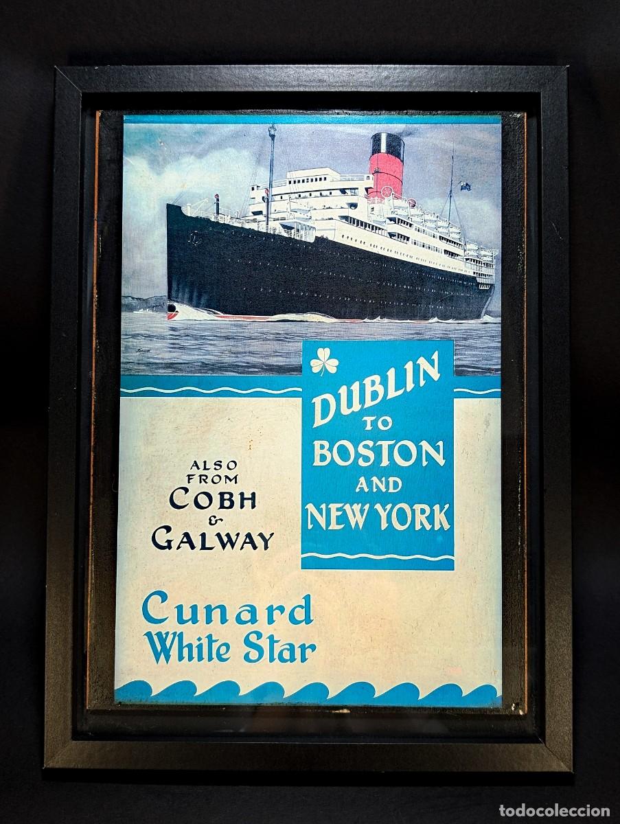 Posters: Affiche cartonn&eacute;e sous verre &rdquo;Cunard White Star&rdquo; RMS Laconia